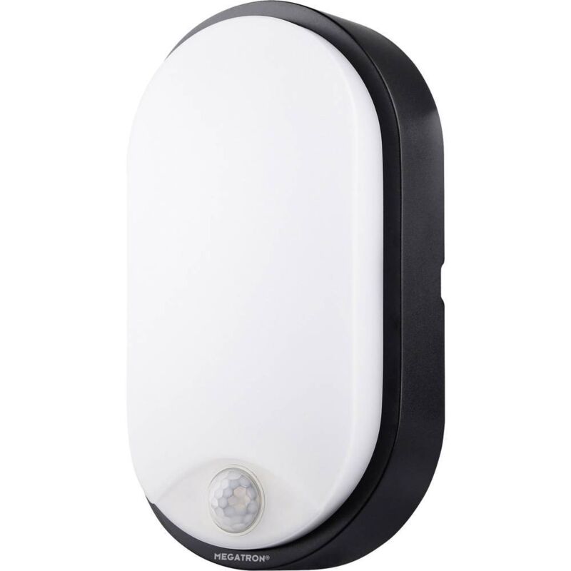 Megatron MT69041 Bulka LED Outdoor Wall Light Motion Sensor 10W Black