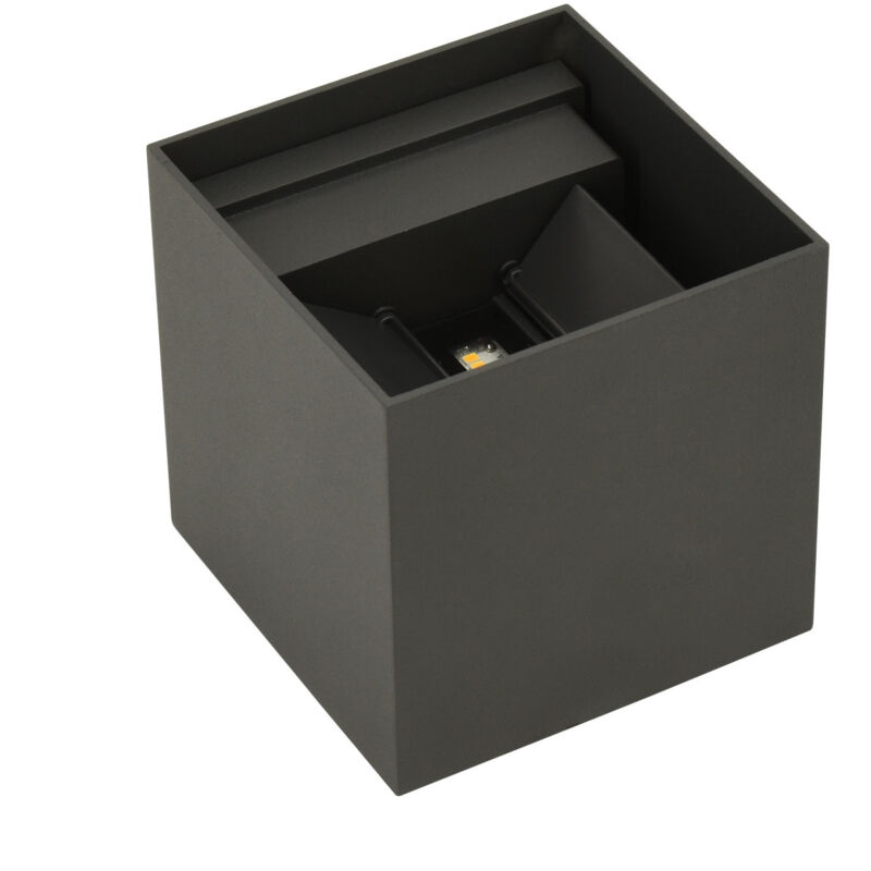 Applique led Extérieure Décorative - 12W - 4000K - 1100lm - IP65 - 100x100x100mm - Graphite