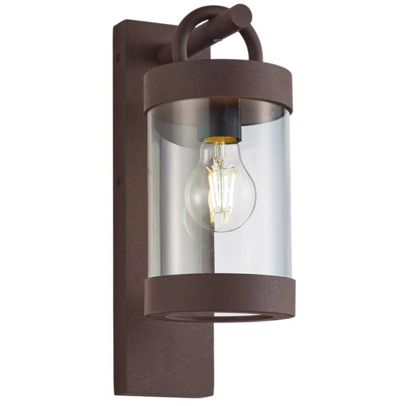 Applique led extérieure Sambesi avec capteur crépusculaire en métal rouillé h. 33cm