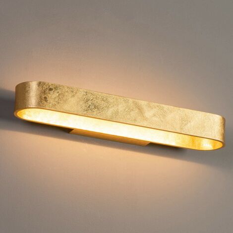 Applique LED feuille dorée design - Dro - Doré / Laiton