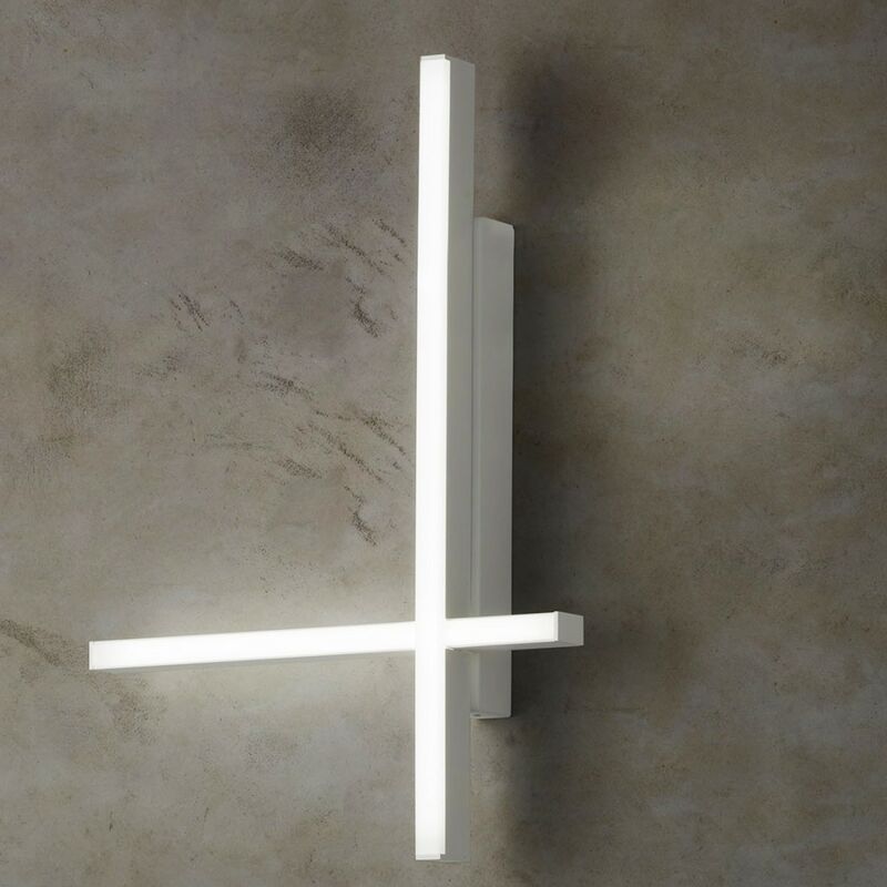 Image of Applique led Fratelli Braga nets 2155 a1 1250lm lampada parete moderna, finitura metallo bianco - Bianco