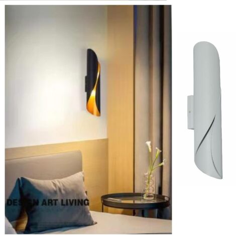 Applique LED G9 lampada parete moderna doppio fascio camera salone nero bianco  Nero