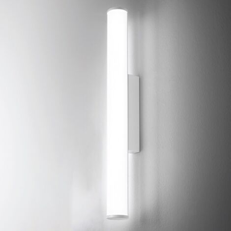 Applique led gea luce polar gap482c gap483c 3000°k 1350lm ip44 lampada parete moderna, finitura metallo bianco