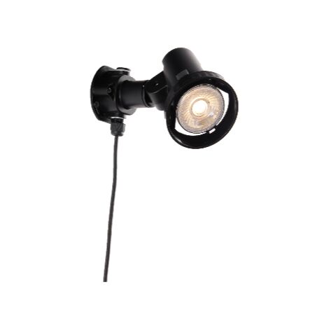 "Applique LED GRUBB nera 7W 4000K (luce naturale) con picchetto incluso per uso come proiettore IP44"