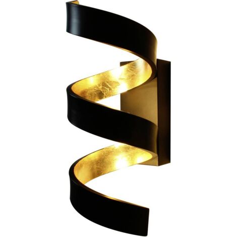 "Applique LED HELIX in alluminio nero e oro 9W 4000K(Luce naturale)"