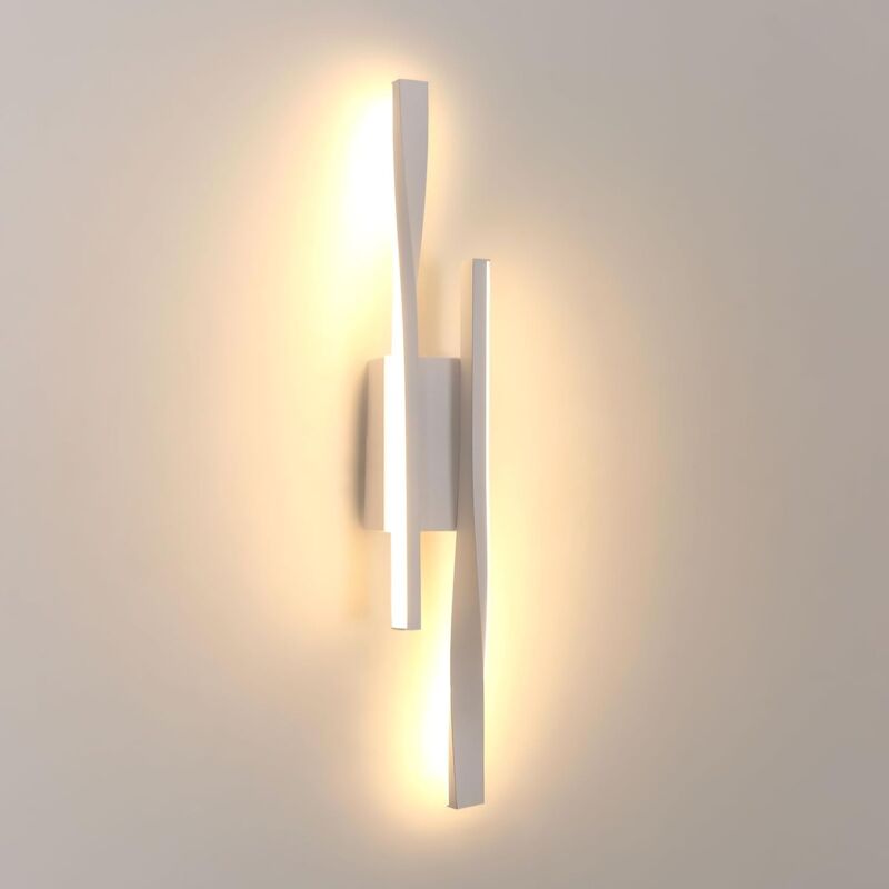 Image of Applique LED Interna Bianca 16W 1800LM, Luce Calda 3000K, Lampada da Parete Moderna Lunga per Camera da Letto Soggiorno Scala Corridoio (42x6x5,5cm)