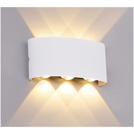 Applique LED Interno Esterno 18w Luce Calda Lampada Parete Bianco Ovale FD-17