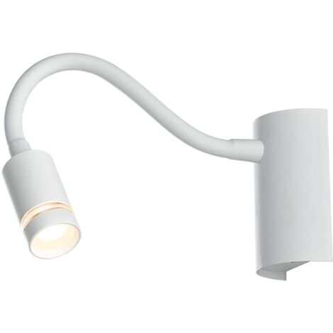 "Applique LED KEPLER in metallo bianco con braccio flessibile 3W 3000K (luce calda)"