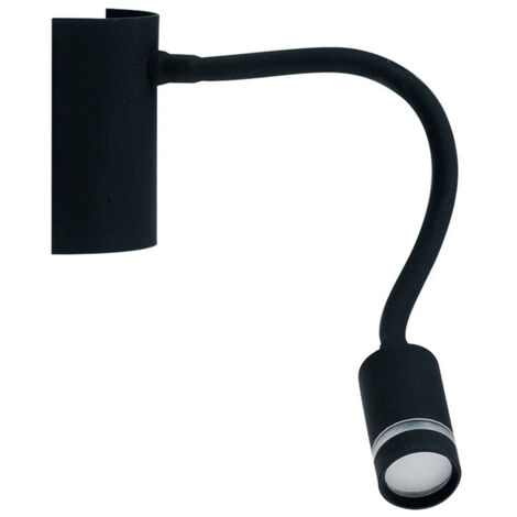 "Applique LED KEPLER in metallo nero con braccio flessibile 3W 3000K (luce calda)"