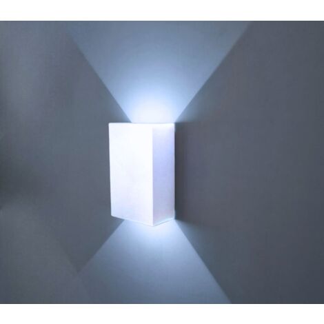 BES Applique Led Lampada Parete 6W Rettangolare Luce Fredda Interno Esterno