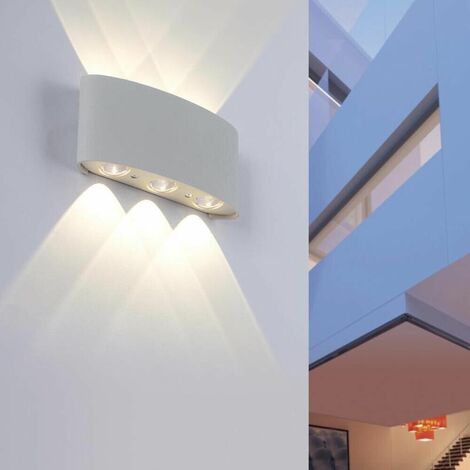 Applique Led Luce Naturale Faretto 16 W Lampada Da Parete 6 Cob Ip65 Es68gn