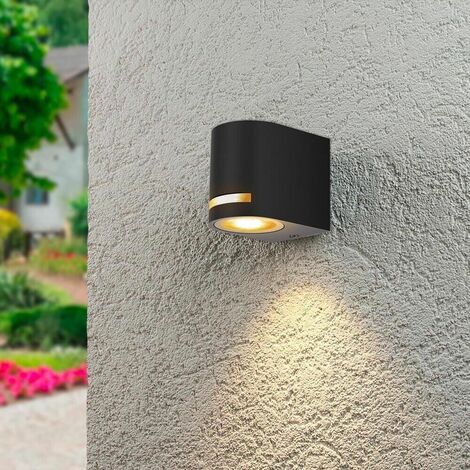 Applique Led Luce Naturale Lampada Da Parete Muro Faretto Gu10 8w Ip54 Nero