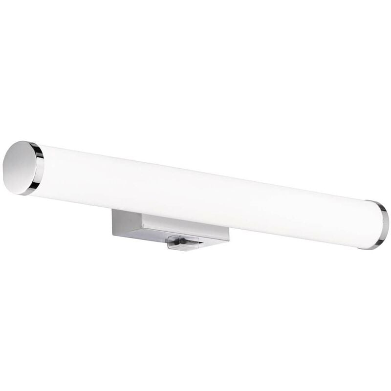 Applique led Mattimo pour salle de bain en métal chromé avec diffuseur blanc IP44 et interrupteur l. 40 cm