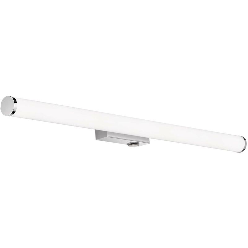 Applique led Mattimo pour salle de bain en métal chromé avec diffuseur blanc IP44 et interrupteur l. 80cm