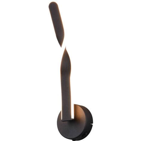 Applique LED, metallo, nero, H 46 cm, Ginko