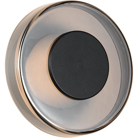 Applique LED, metallo, nero opaco, 22x22x11,5 cm, Celeste