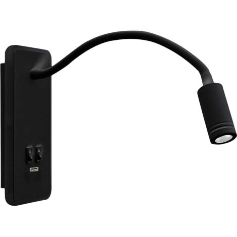 Applique LED Milagro BASE 2x8W USB 4000K nera ML63500