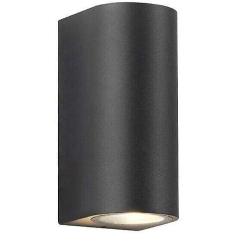 Applique LED moderna nera per interni/esterni, faretto da parete GU10, 1 faretto da 400 lm ciascuno, illuminazione moderna per giardino, patio e garage, IP44 fg
