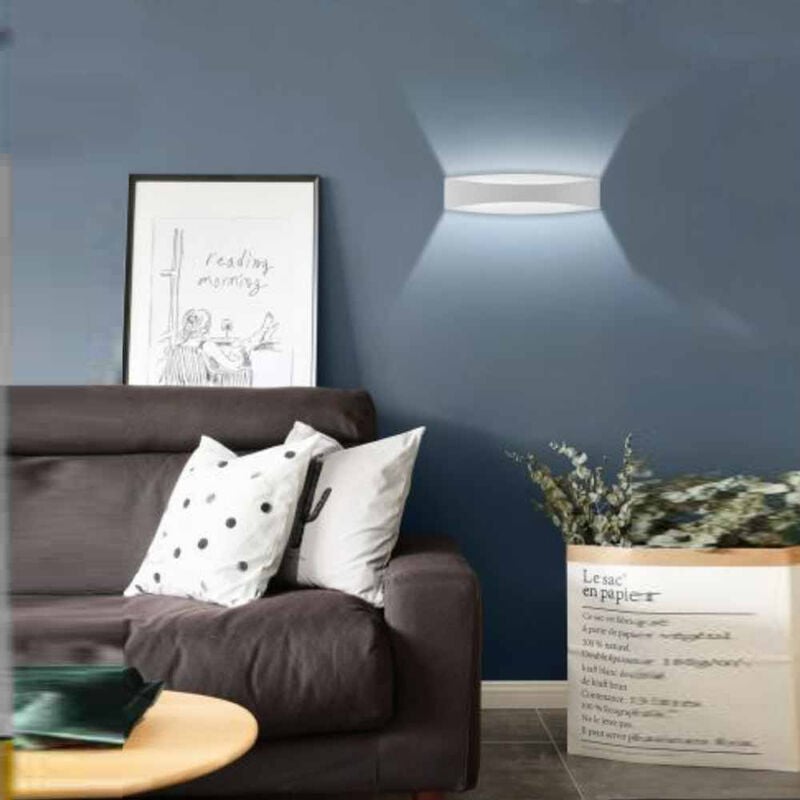 Image of Vetrineinrete - Applique led moderno da parete 12 watt up & down lampada in alluminio doppia emissione luce fredda 6500k