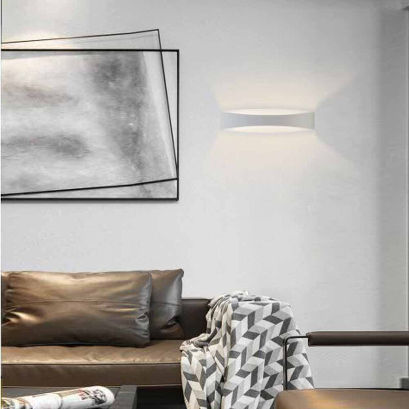 Image of Applique led moderno da parete 12 watt up & down lampada in alluminio doppia emissione luce naturale 4000k