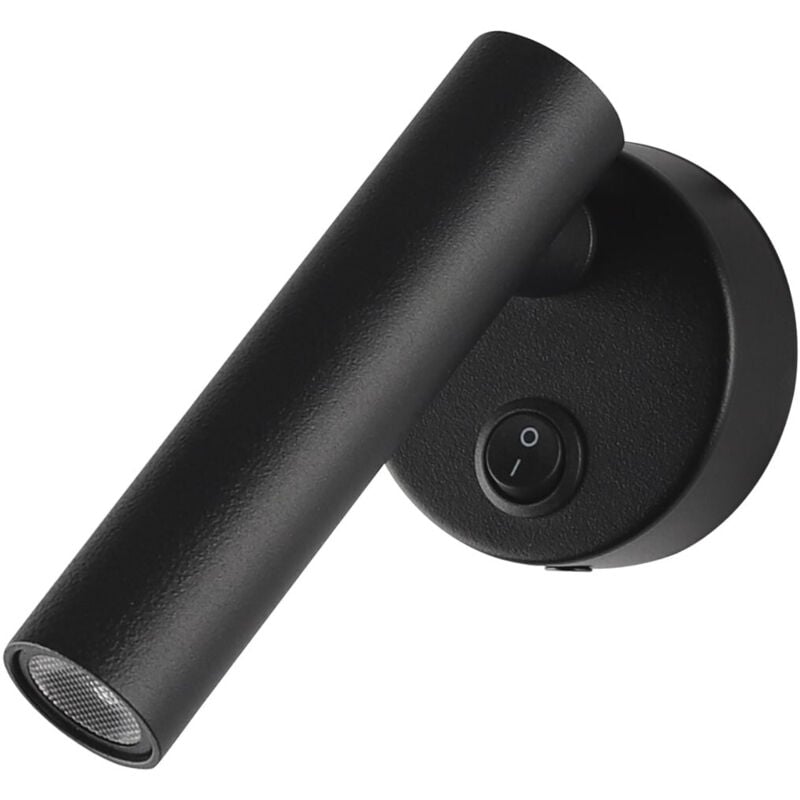 Optonica - Applique led murale 12W étanche IP54 Noir - Blanc Chaud 3000K