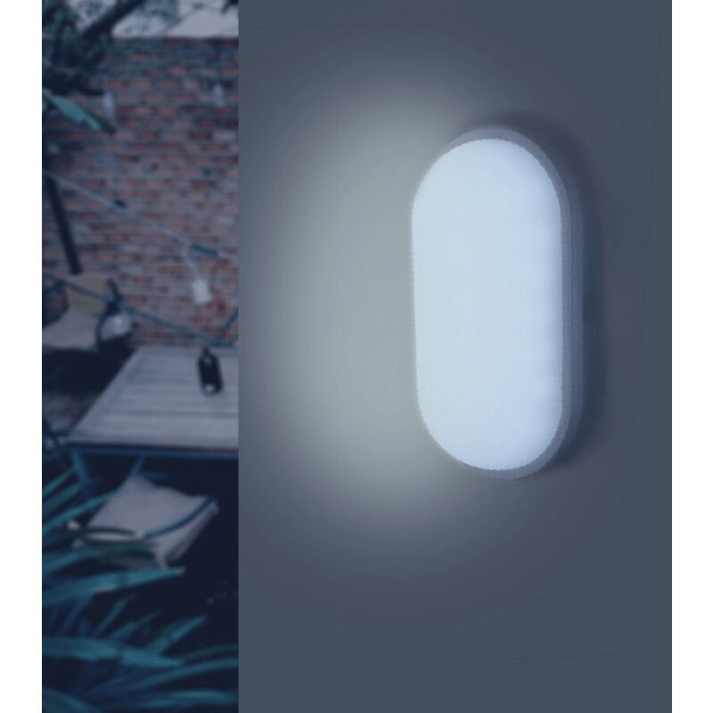 Silamp - Applique led Murale 20W Blanche Ovale IP65 - Blanc Froid 6000K - 8000K