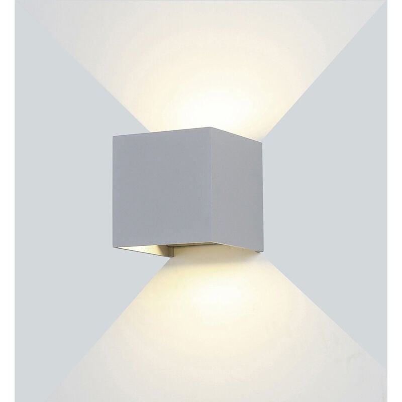 Applique led Murale 6W Grise Étanche IP54 - Blanc Naturel 4000K