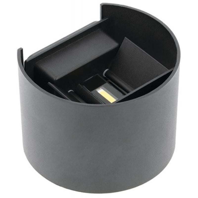 Applique LED murale 6W Rond étanche IP54 Noir - Blanc Naturel 4000K