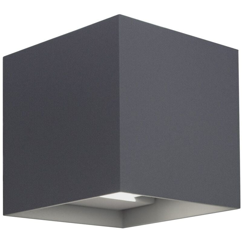 Applique led murale carrée à double faisceau mod. Marbella squared couleur anthracite