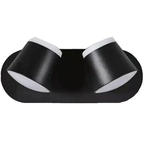Applique LED murale extérieure 16 W Aluminium 2 spots rotatifs 360 ° Blanc chaud 3000 K Noir