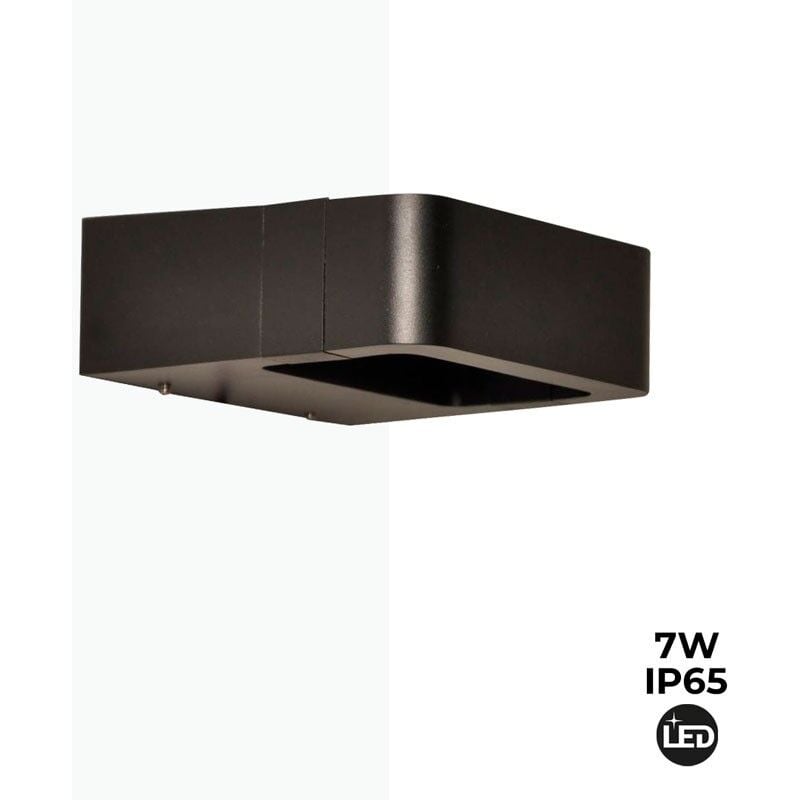 Applique led murale 'Kurrt' 7W IP65 - Blanc Chaud - Noir