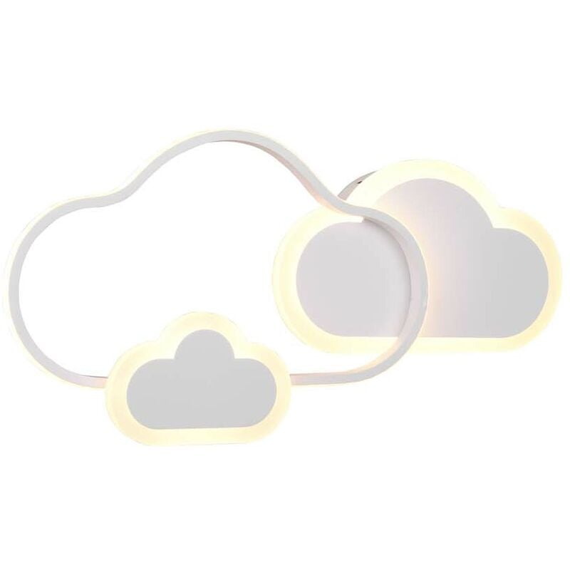 Frankystar - Applique led Nuage Blanc rgb avec télécommande multifonction L.52cm