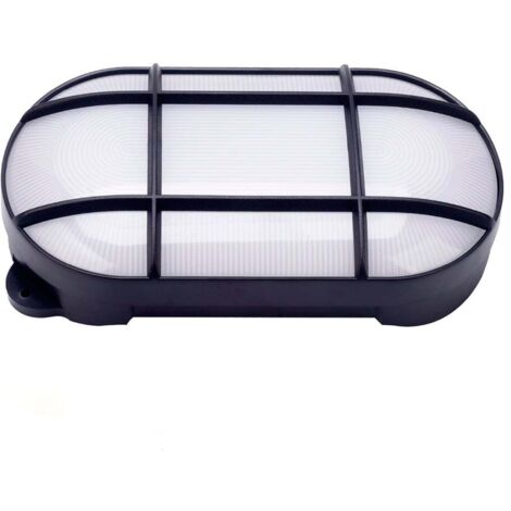 Applique LED ovale Cercis avec grille 15W 4000K Noir
