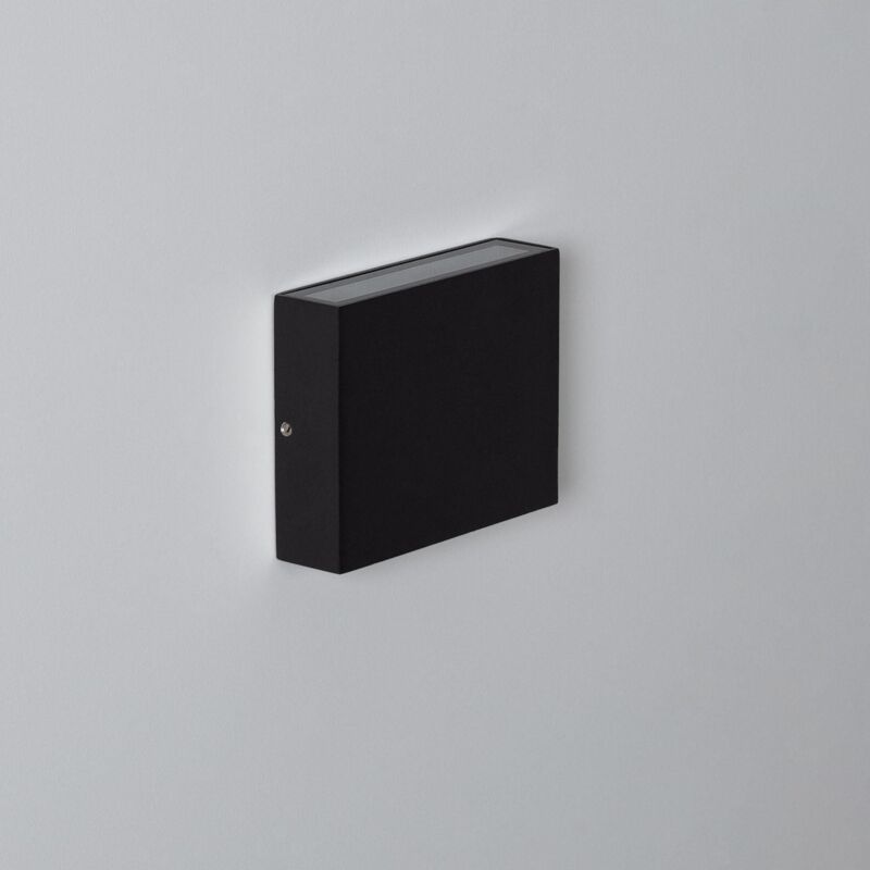 Image of Applique da Parete per Esterno led 6W Doppia Luce Quadrato Nero Kaysa Bianco Caldo 2700K Nero