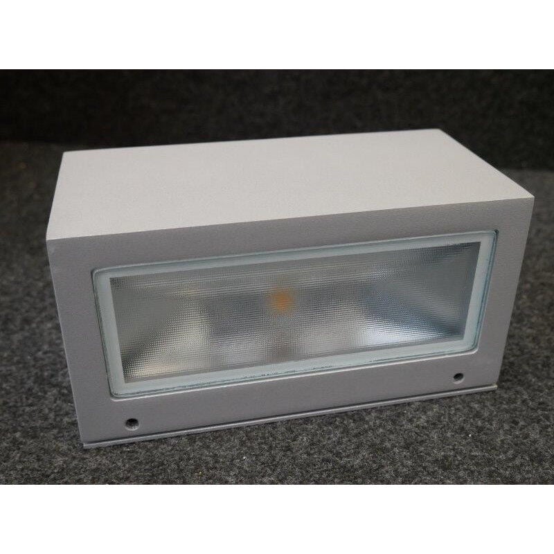 Applique extérieure led 20W double gris clair 200x100x100mm 4000K 1332lm non-dimmable alim 230V IK07 IP65 Quasar 20