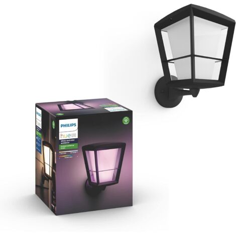 Applique LED Philips Hue White e Color Ambiance Econic, per esterni, dimmerabile, 16 milioni di colori, controllabile tramite app, compatibile con Amazon Alexa [classe energetica A]