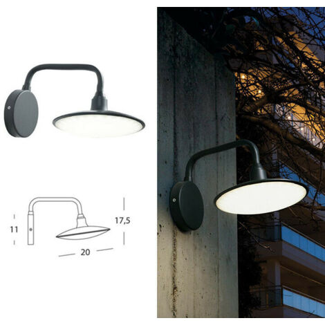 Applique Led Piatto Lampada Parete Lanterna Illuminazione Esterna Focus Sovil