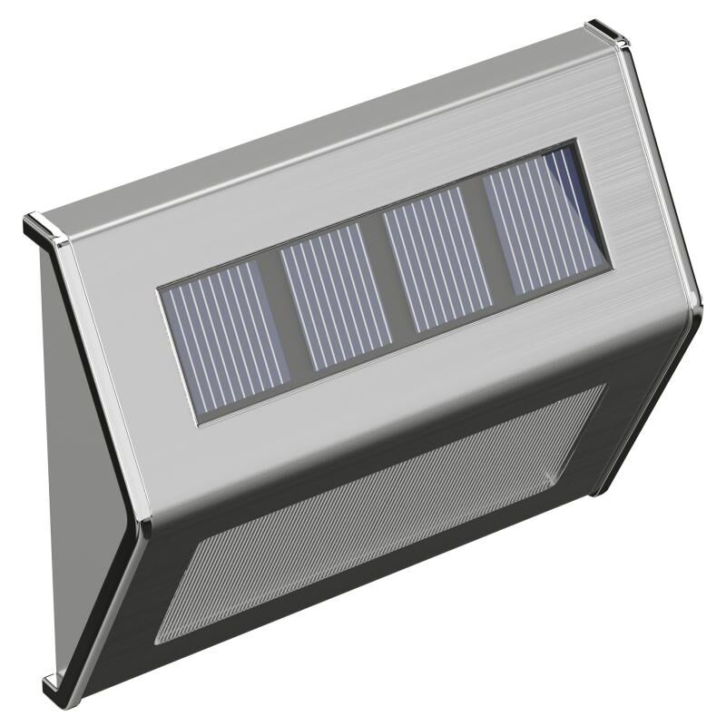 Image of Applique solare in acciaio inox 20 lumen - l. 10 x h. 8,2 cm skagen