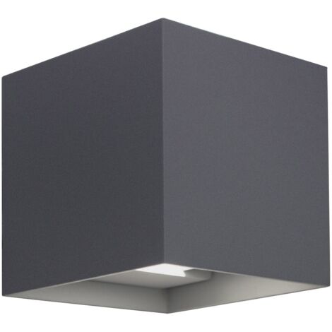 Applique led quadrata da parete con fascio regolabile mod. Marbella colore antracite