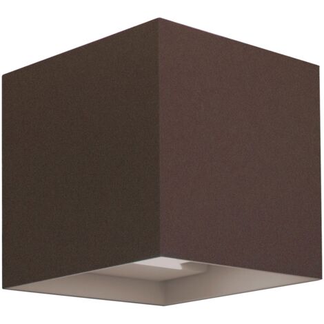 Applique led quadrata da parete con fascio regolabile mod. Marbella colore corten