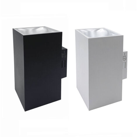 APPLIQUE LED RETTANGOLARE 18W IP65 220V DOPPIA LUCE SWITCH 3000K-4200K-6500KColore NERO