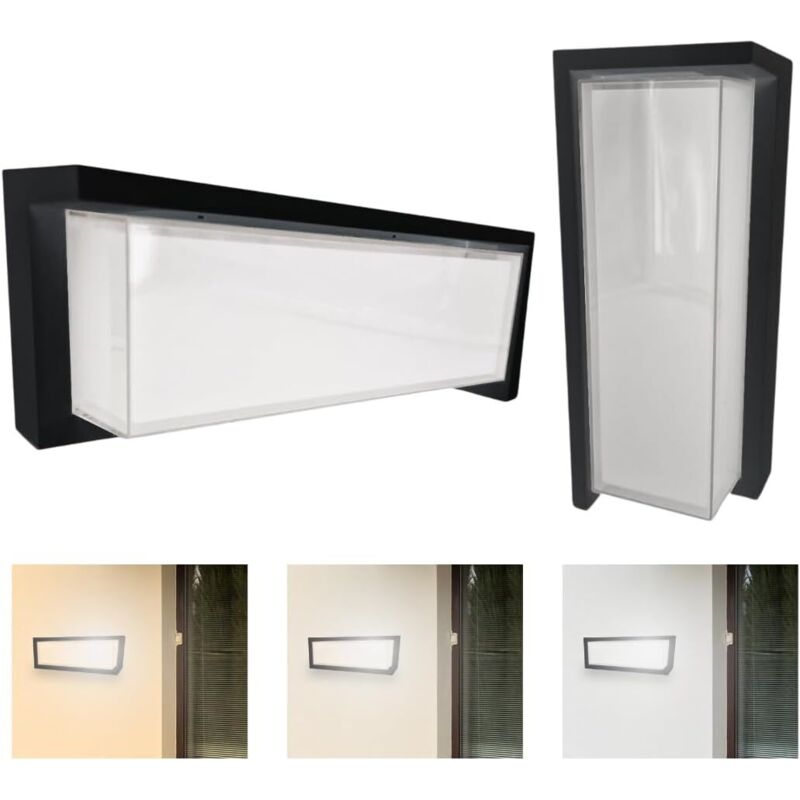 Applique Led Rettangolare 24w con Luce Regolabile Nero