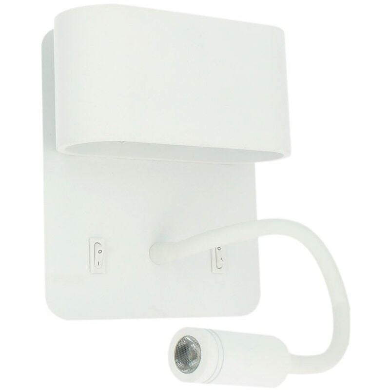 Eclairage Design - Applique led sorya hotel blanche 8W avec Liseuse Température de Couleur: Blanc chaud 2700K