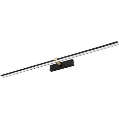 Applique LED specchio Venus 24W 120cm nero-oro IP44 IdeaLED