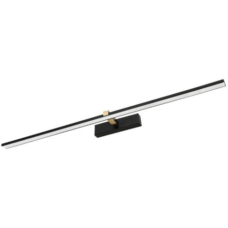 Applique LED specchio Venus 90cm 18W nero oro 4200K