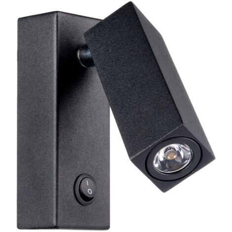 applique led "spy" in metallo nero, 4000k