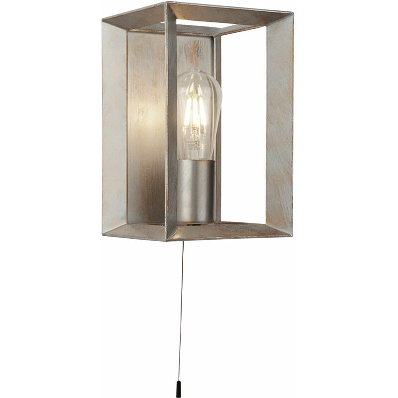applique design industriel lampe a incandescence argent dore brosse dans un ensemble avec eclairage led