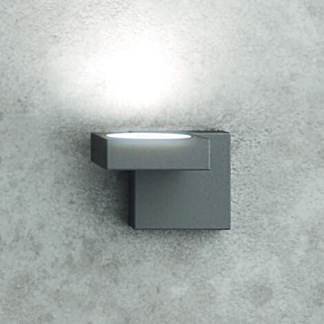 Applique led top light up 1183a gx53 lampada parete moderna monoemissione, finitura metallo antracite