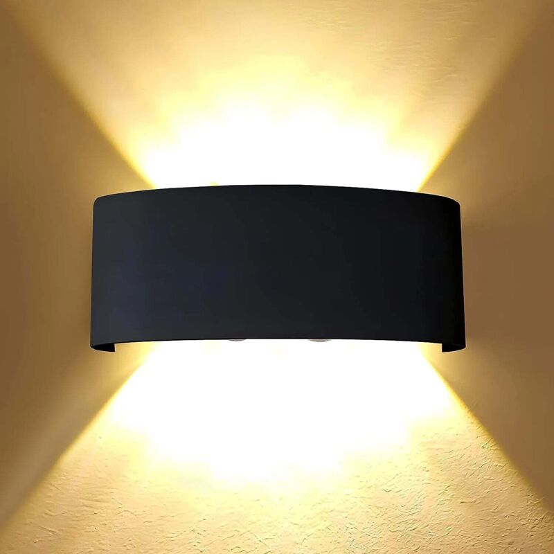 Applique LED Up e Down Nero 24w 1P65 3000k