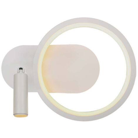 Applique LED V-TAC 14 W avec spot de lecture orientable en métal blanc naturel